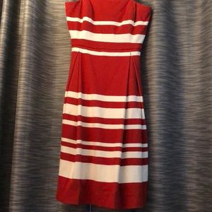Maeve for Anthro Red and white color block dress